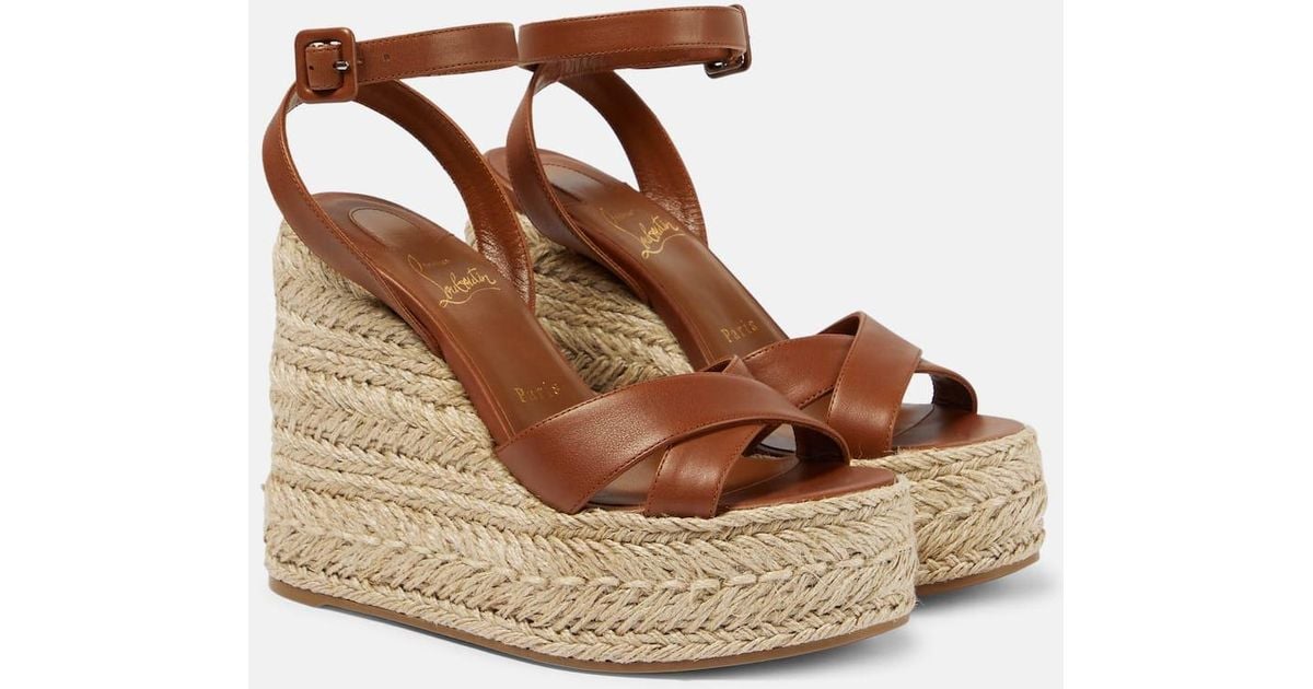 送料関税込み★Christian Louboutin★Mariza Zeppaサンダル Christian Louboutin Mariza Zeppa leather espadrille sandals