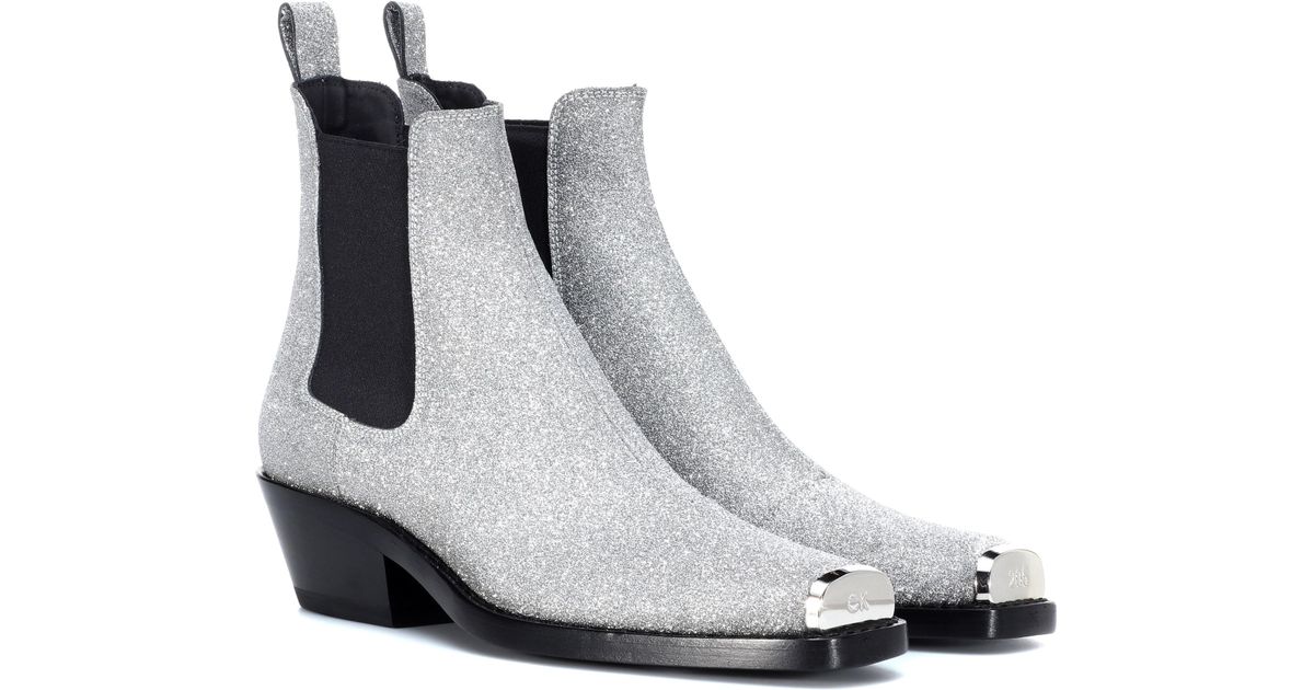 calvin klein white cowboy boots