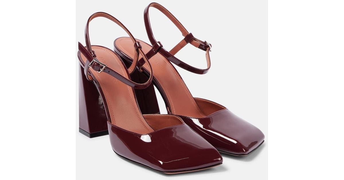 シューズ・サンダルその他 AMINA MUADDI Woman Pumps Red CHARLOTTESLING PATENTWINE Charlotte Crystal 95 suede pumps in red - Amina Muaddi