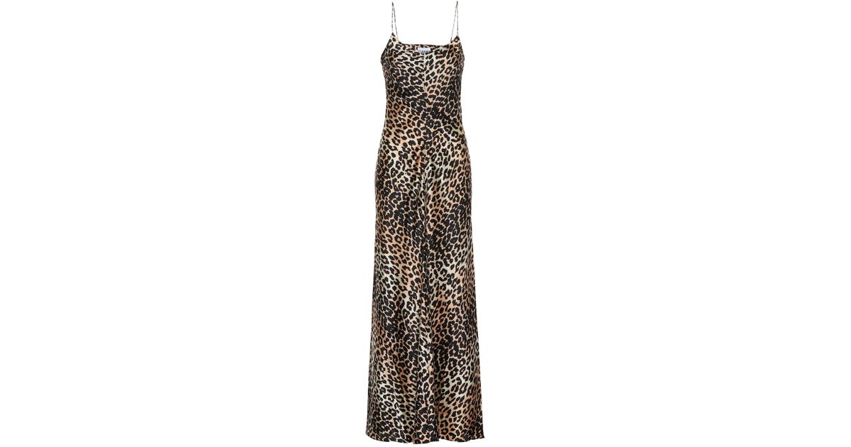 ganni blakely silk dress GANNI Lace-trim maxi Dress