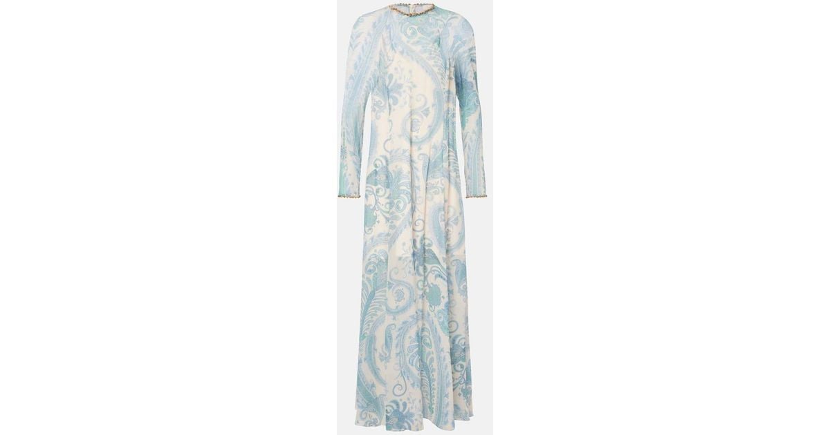 Zimmermann Illuminate Beaded Paisley Maxi Dress in Blue | Lyst
