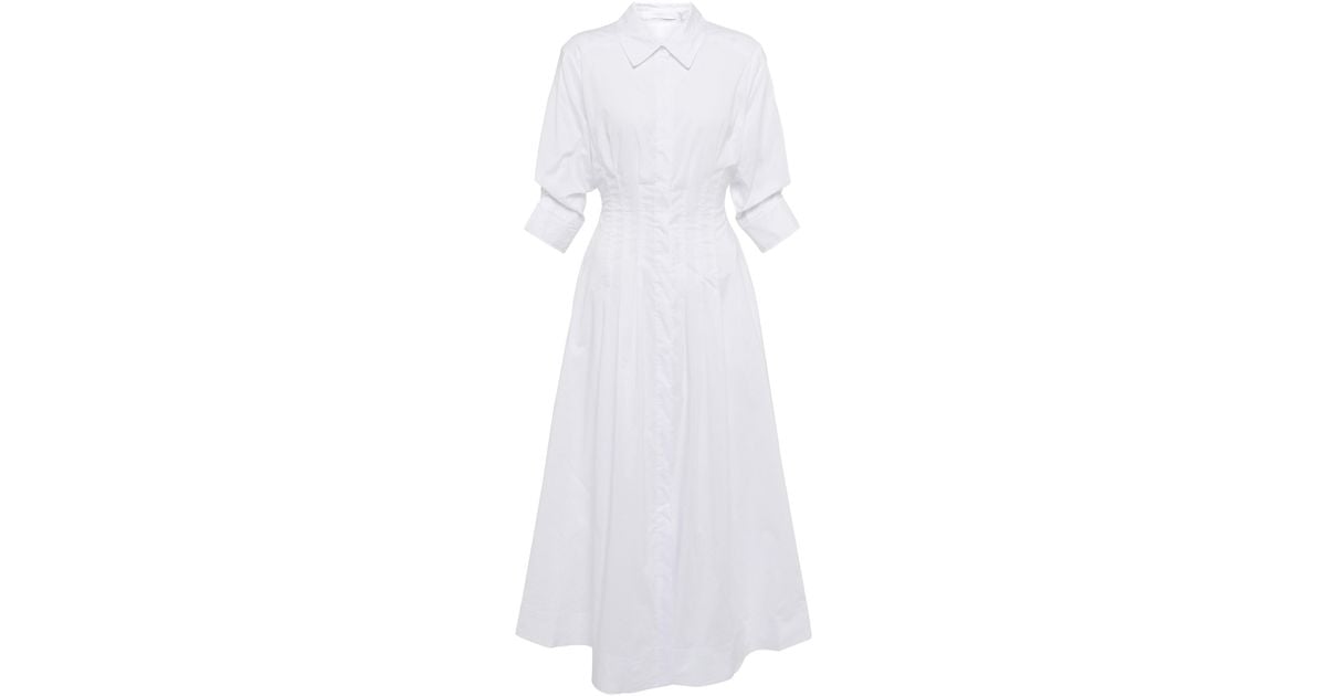 Jonathan Simkhai Jazz Cotton-blend Poplin Shirt Dress in White | Lyst UK