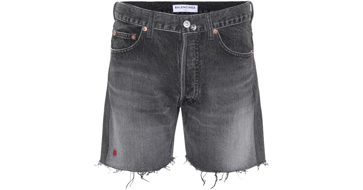 balenciaga denim shorts