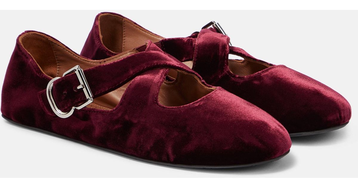 Alaia 2025 Criss Cross With Stud Ballet Flats Pink Suede 293216