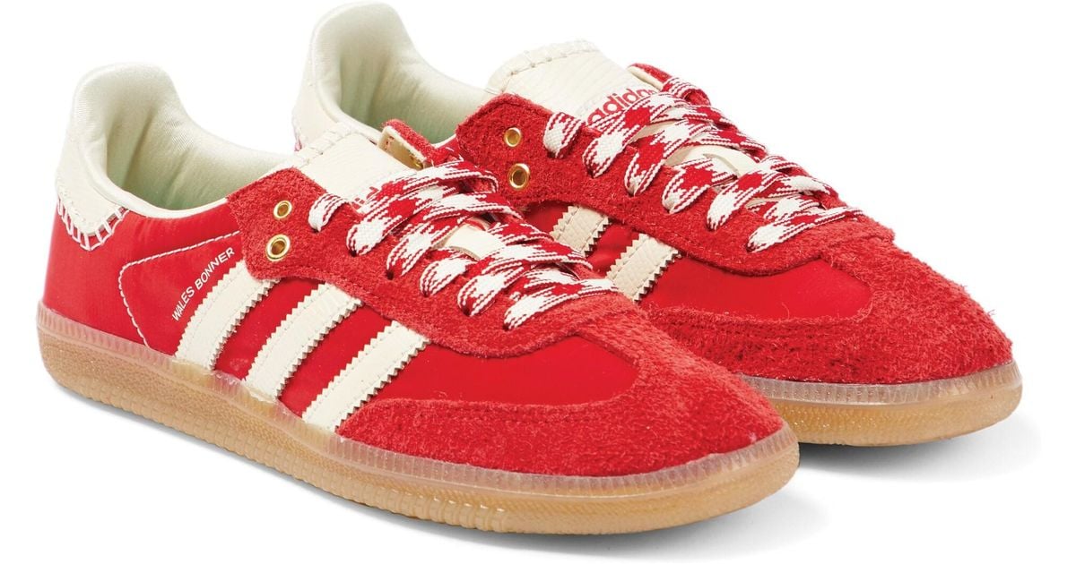 adidas Satin X Wales Bonner Samba Sneakers in Red | Lyst