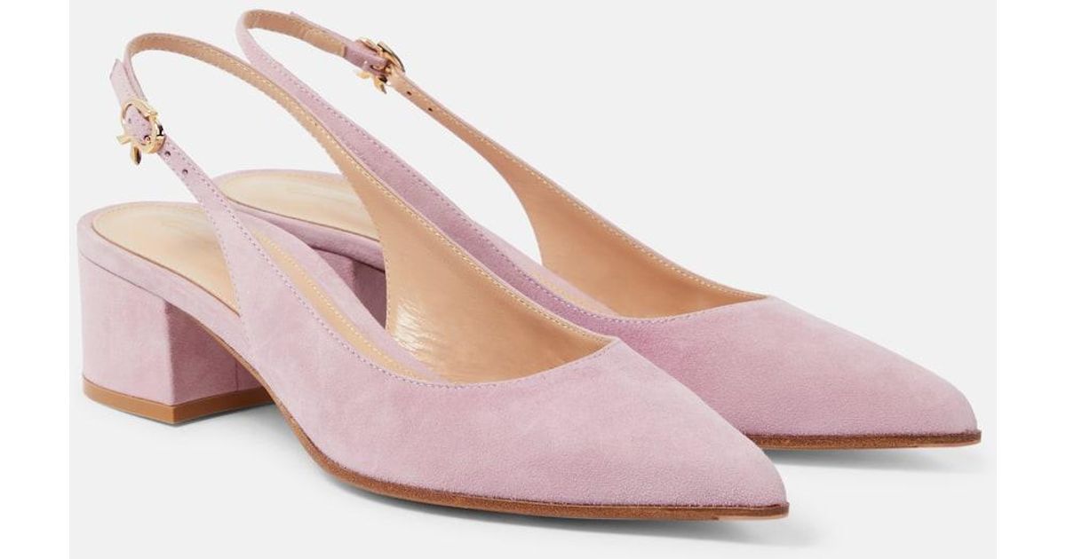 Gianvito Rossi Piper 45 Suede Slingback Pumps in Pink Lyst Canada