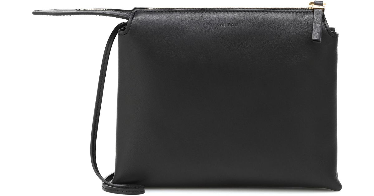The Row Nu Twin Mini Leather Crossbody Bag in Black - Lyst