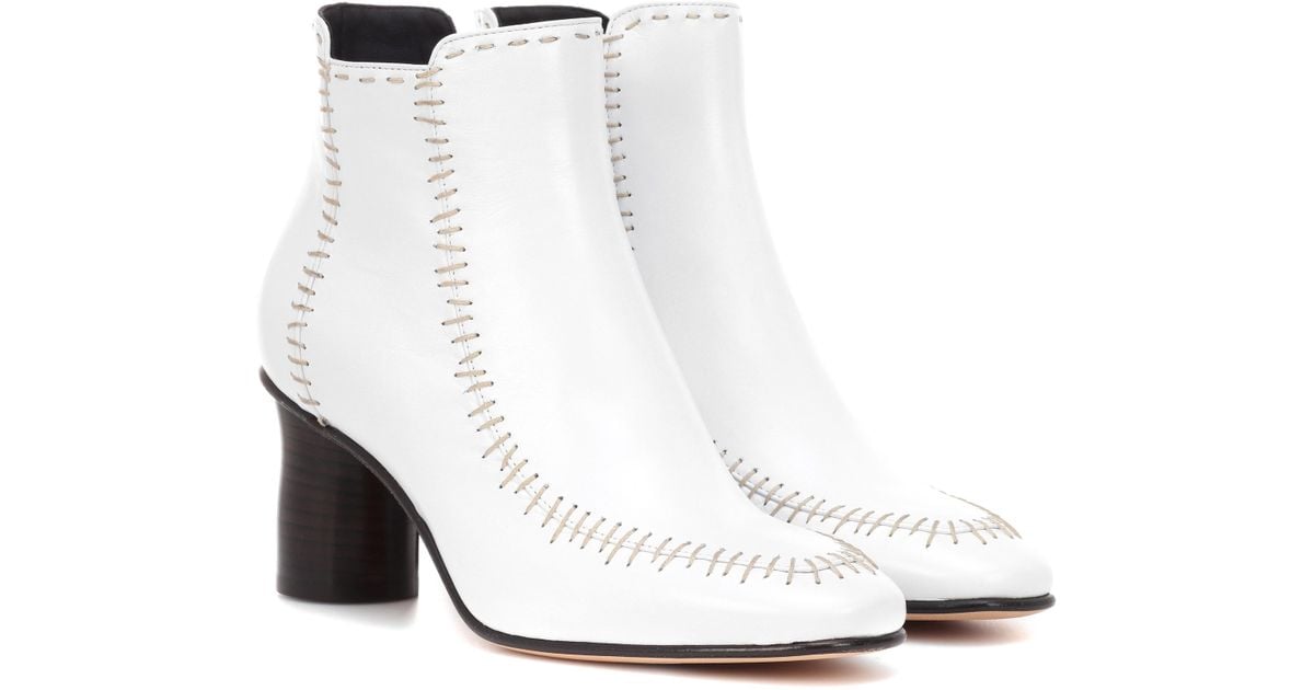 JW Anderson Leather Ankle Boots in White - Lyst