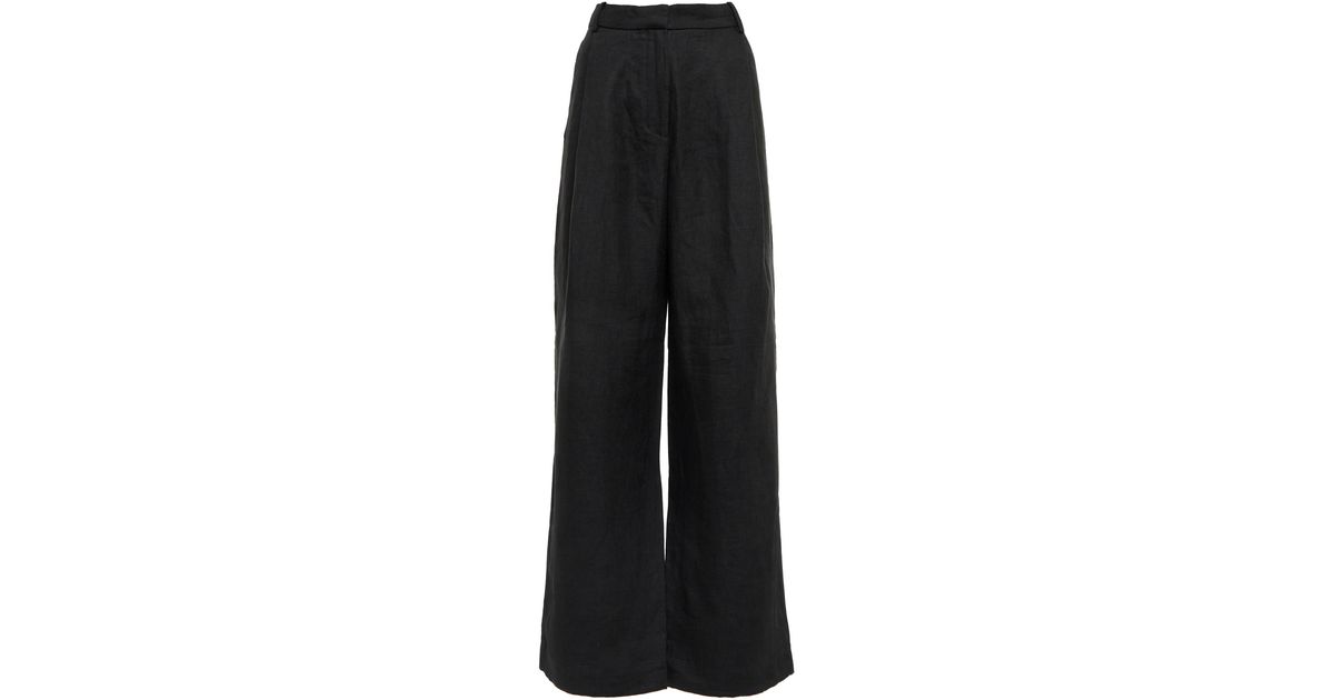 Co. Essentials Linen Pants in Black | Lyst UK