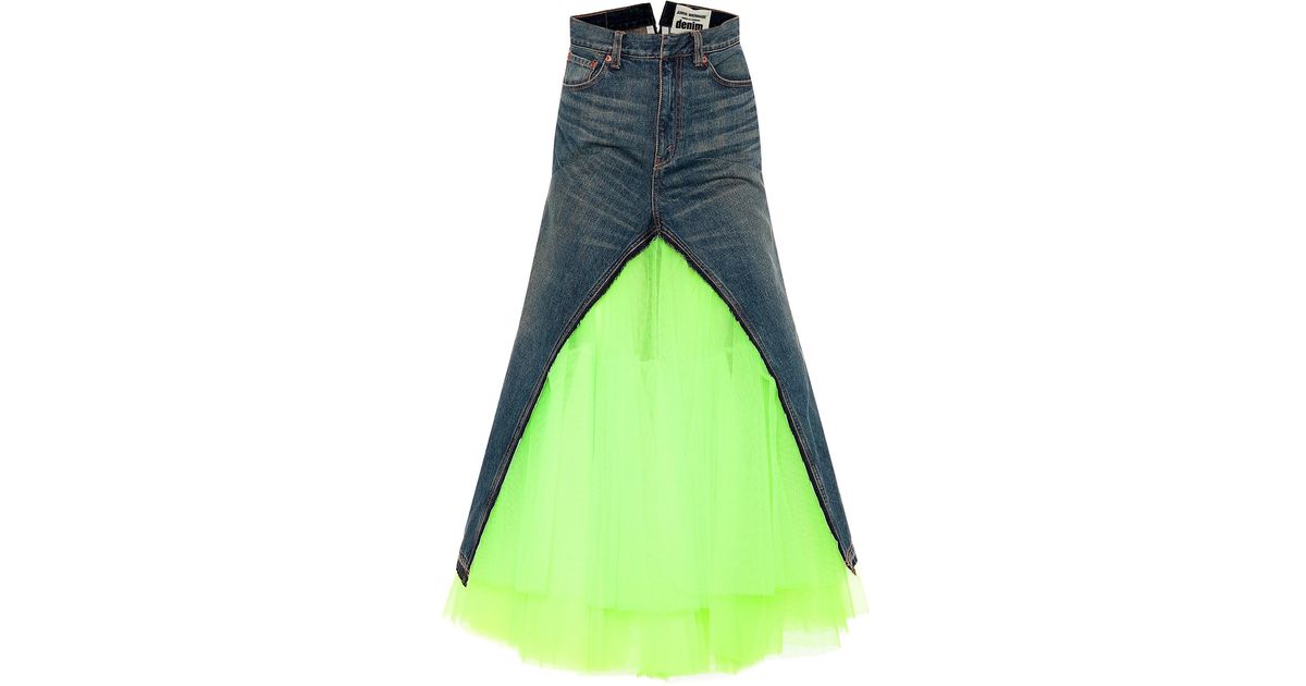 junya watanabe denim tulle skirt