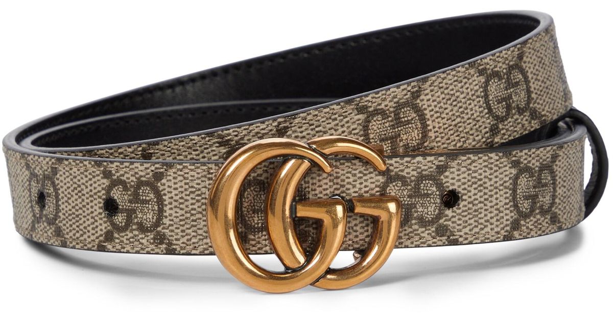 Gucci GG Supreme And Leather Reversible Belt in Black | Lyst