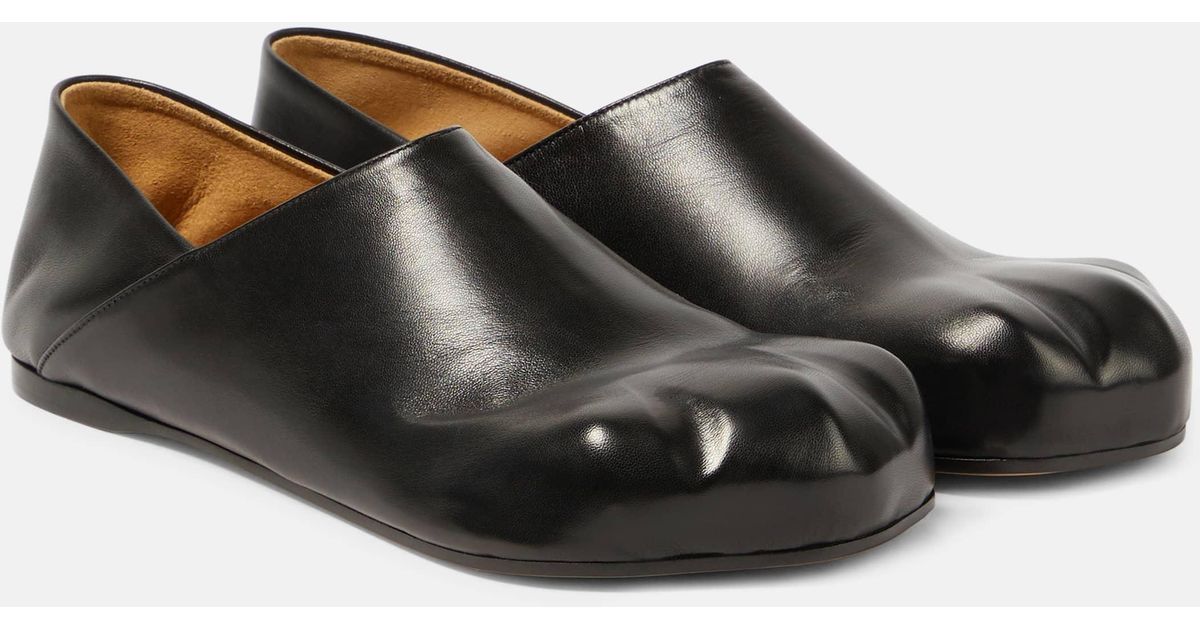 JW Anderson Paw Leather Loafers in Black | Lyst UK