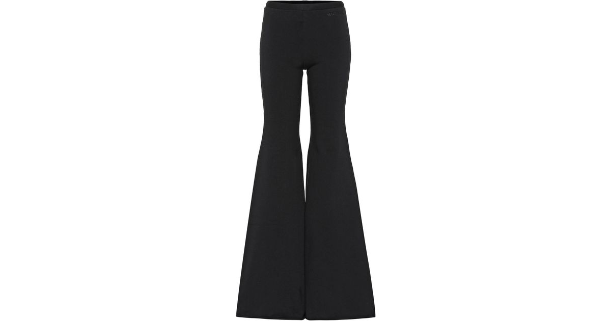 Vetements Flared Cotton Track Pants in Black