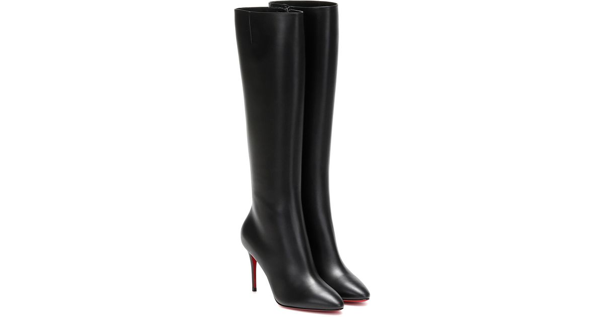 Christian Louboutin Eloise 85 Knee-high Leather Boots in Black - Lyst
