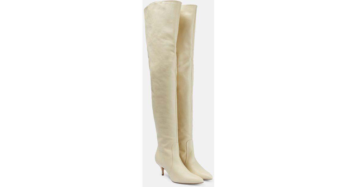 Magda Butrym Leather Over-the-knee Boots in Natural | Lyst
