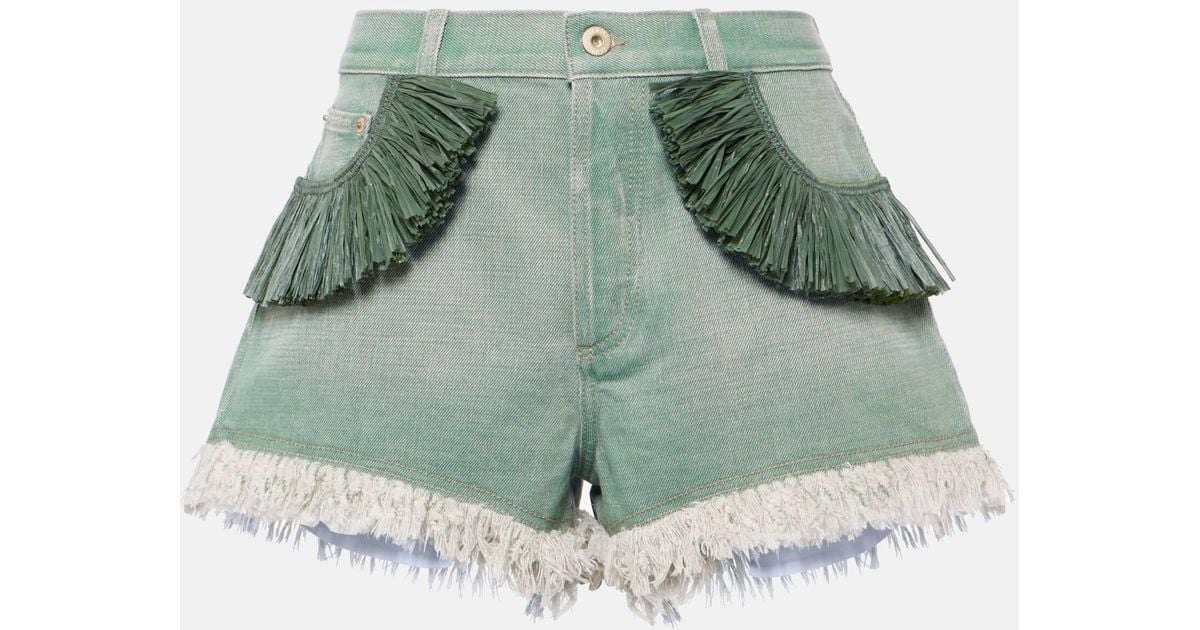 24SS new/LOEWE x Paula Ibizaデニムショーツ Shorts Green 24SS new/LOEWE x Paula Ibizaデニムショーツ Shorts Green ボトムス