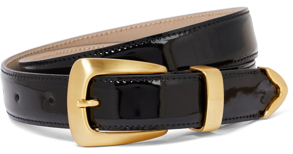 Khaite Benny Patent Leather Belt in Black Lyst