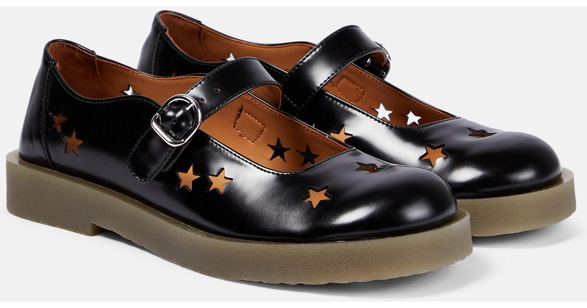 Acne Studios Beryjane Mary Jane Leather Flats in Black | Lyst Canada