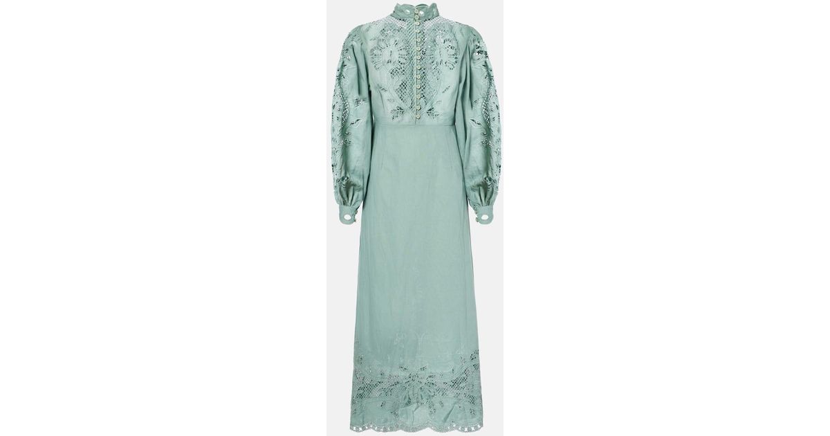 Les Neobourgeoises Abito PUERTO RICO In Ramie Con Broderie Anglaise - Foto 3