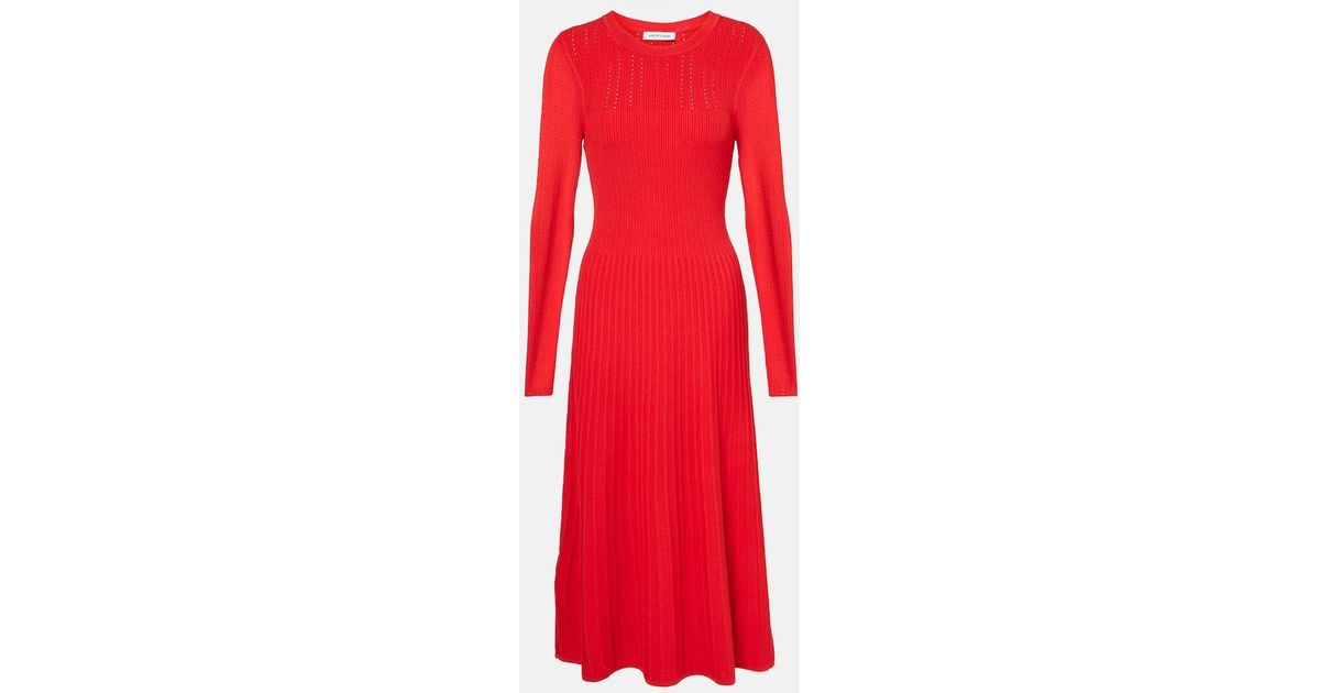 Veronica Beard Nami Ribbed Knit Sweater Dress in Red Lyst