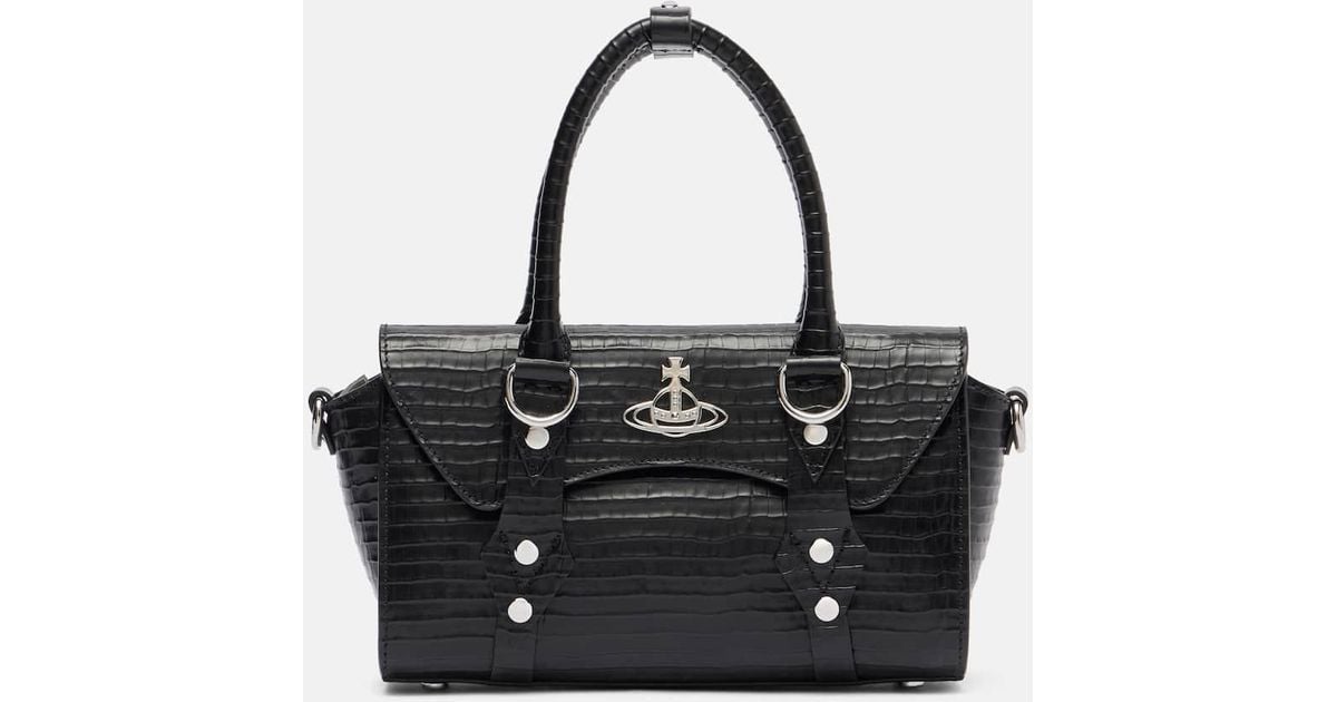 Vivienne Westwood Bettina Mini Croc-Effect Leather Tote Bag in