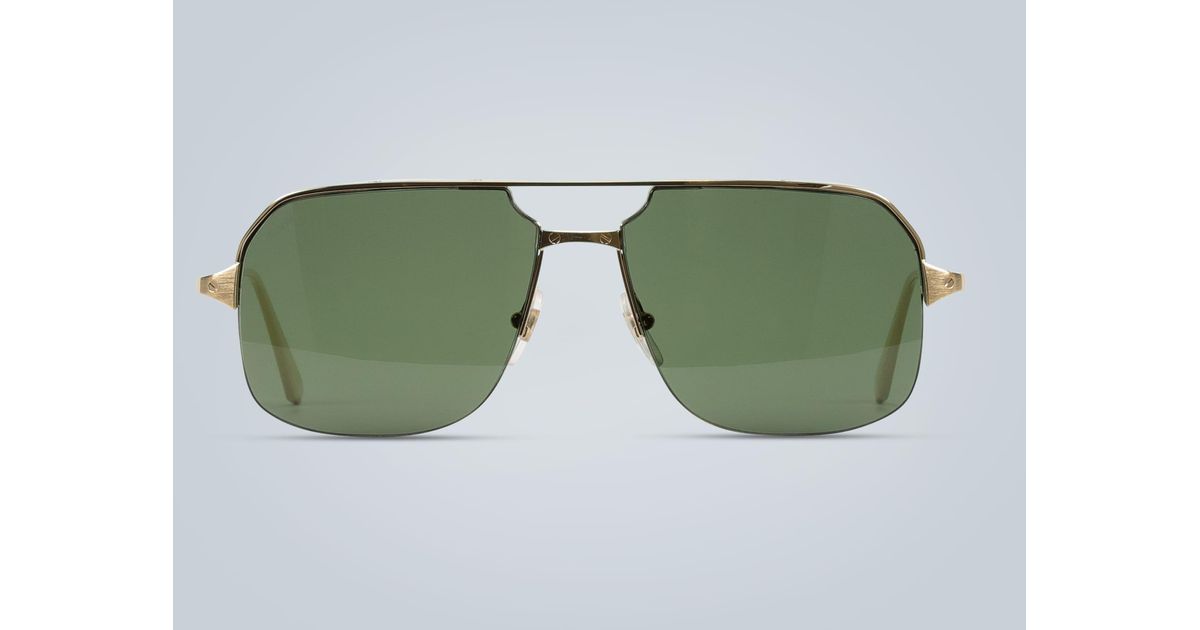 Cartier Aviator-style Gold Sunglasses in Metallic for Men - Lyst