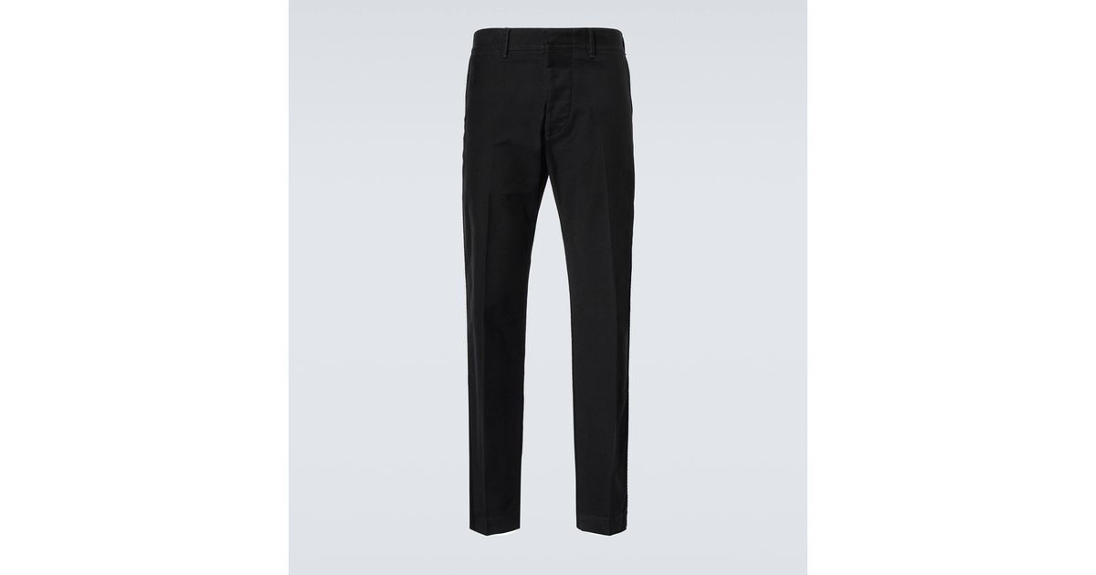 Tom Ford Cotton-Blend Moleskin Chinos in Black for Men | Lyst UK