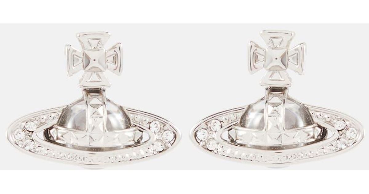 Vivienne Westwood Pina Bas Relief Embellished Earrings in Metallic