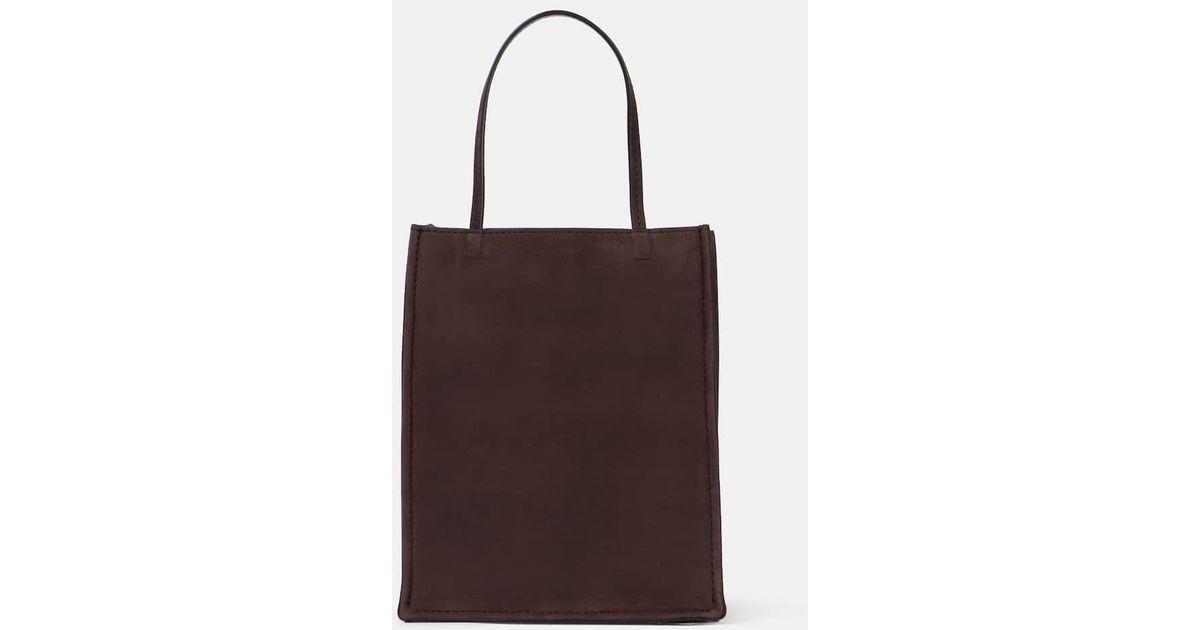 The Row To Go Small Suede Tote Bag in Brown | Lyst