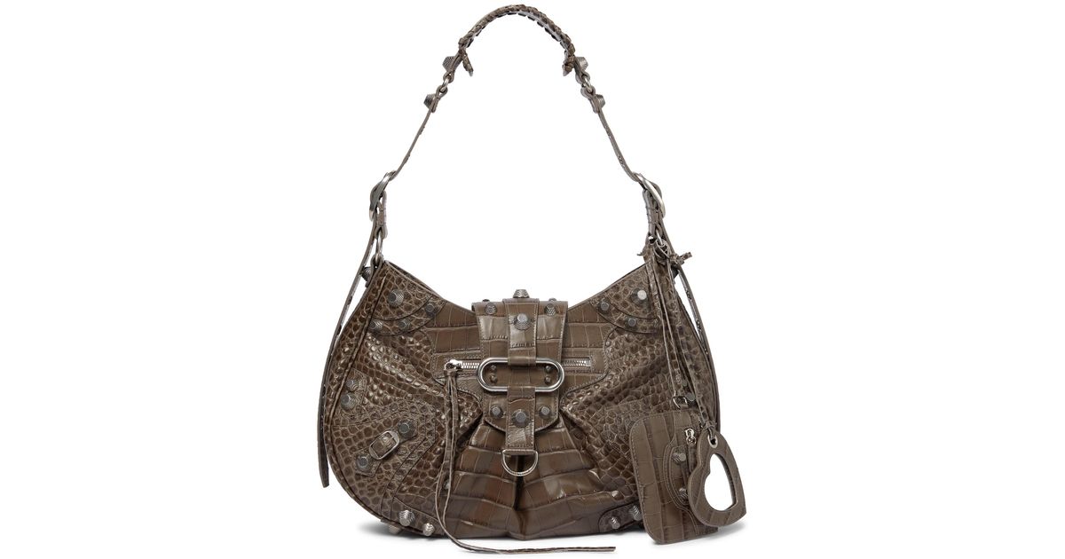 Balenciaga Le Cagole Medium Leather Shoulder Bag in Gray | Lyst