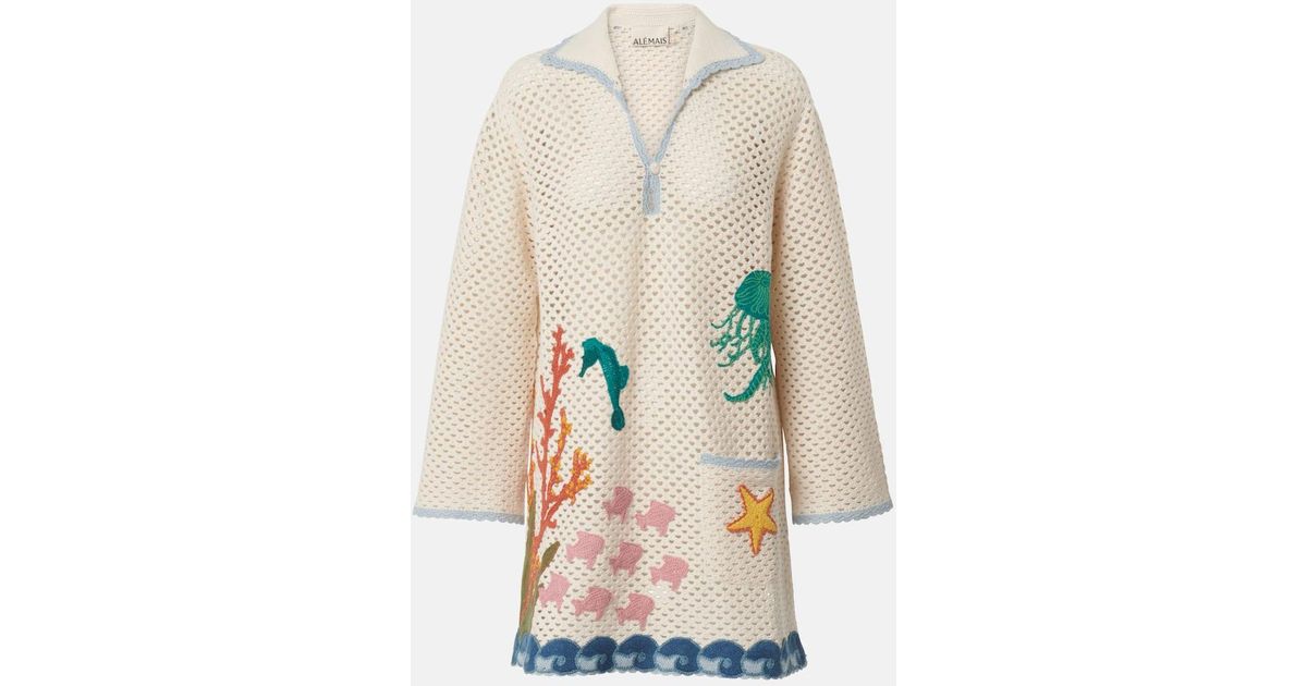 ALÉMAIS Splash Crochet Cotton Mini Dress Lyst