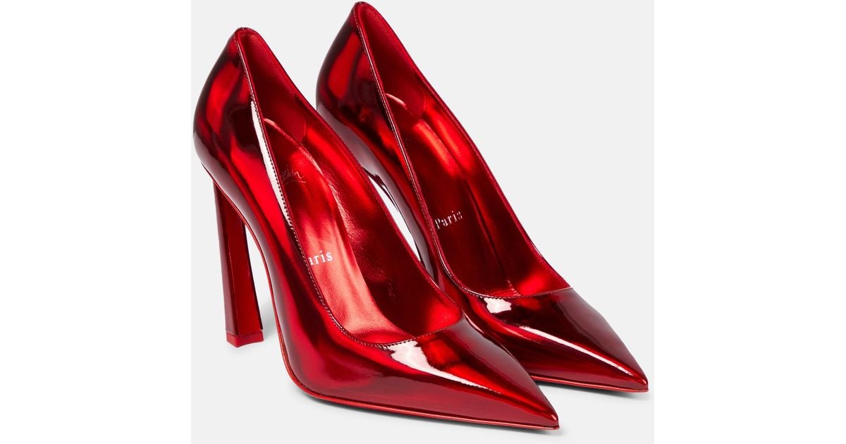Christian Louboutin Condorapik 100 Patent Leather Pumps in Red | Lyst