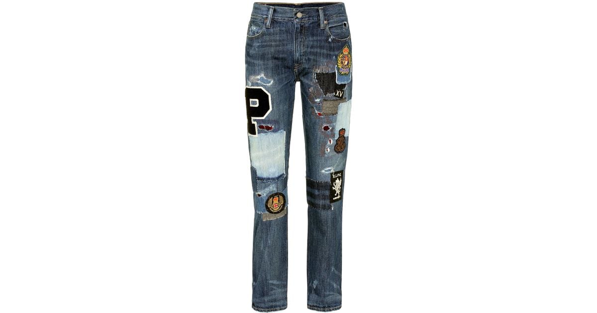 Polo Ralph Lauren Patchwork Jeans in Blue | Lyst