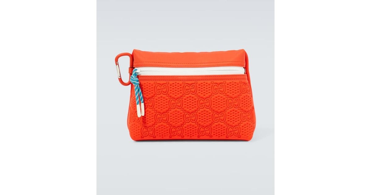 【GUCCI】GG Scuba Small Pouch ORANGE Gucci Small Gg Scuba Pouch in Red for Men | Lyst