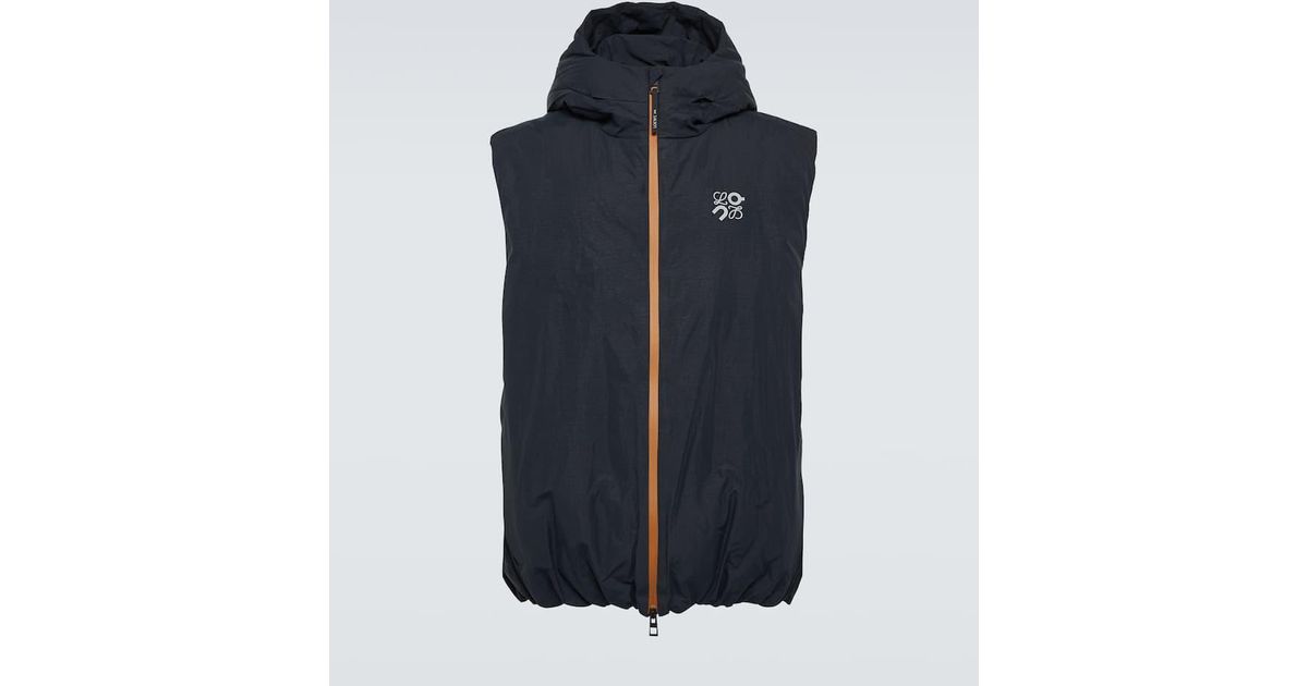 Loewe X On Logo Technical Puffer Vest in Blue for Men | Lyst