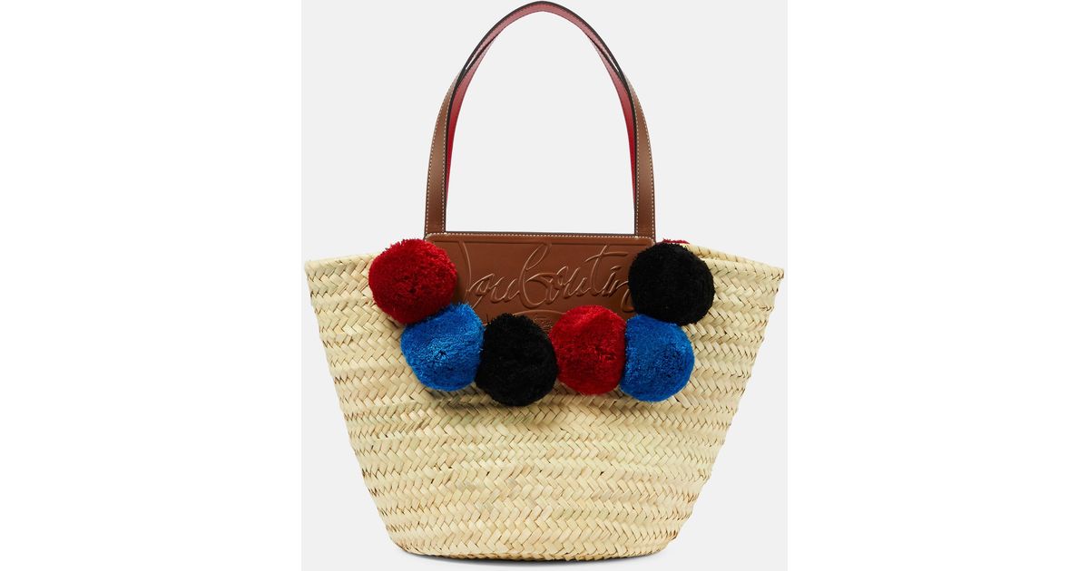 Christian Louboutin Loubishore Embellished Basket Bag in Red | Lyst