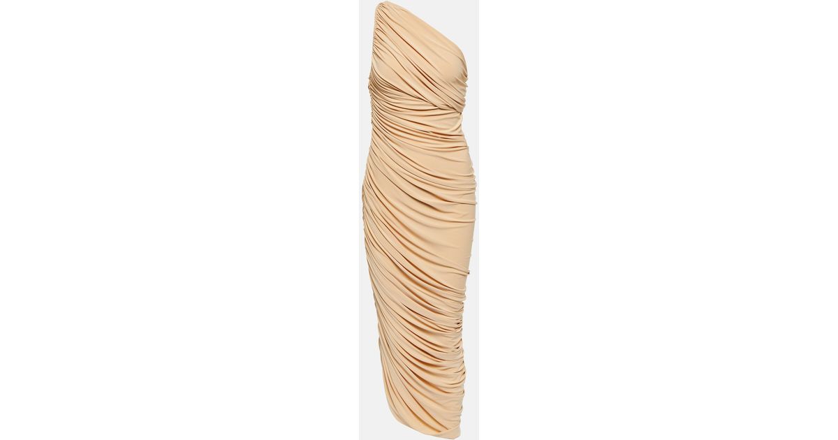 Norma Kamali Diana One-shoulder Maxi Dress in Natural | Lyst