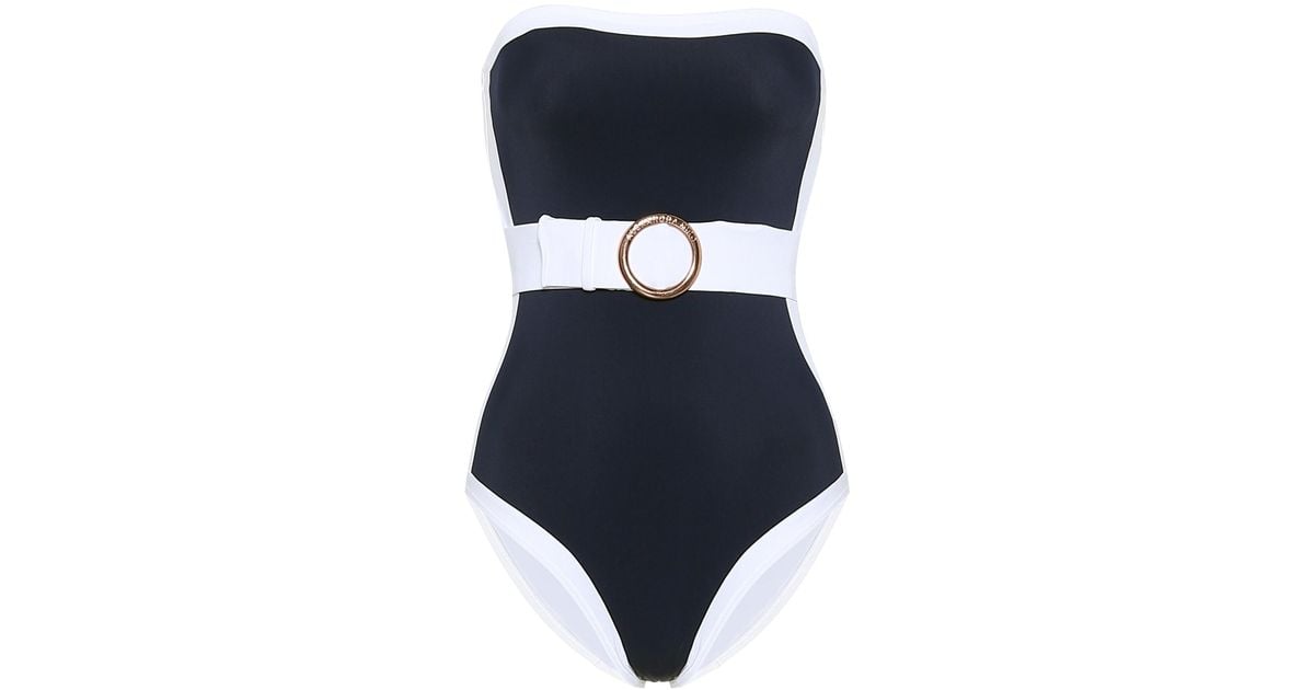 Alexandra Miro Whitney Swimsuit Navy/white in Blue | Lyst