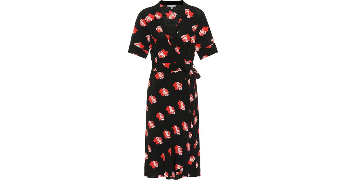 ganni harley crepe wrap dress
