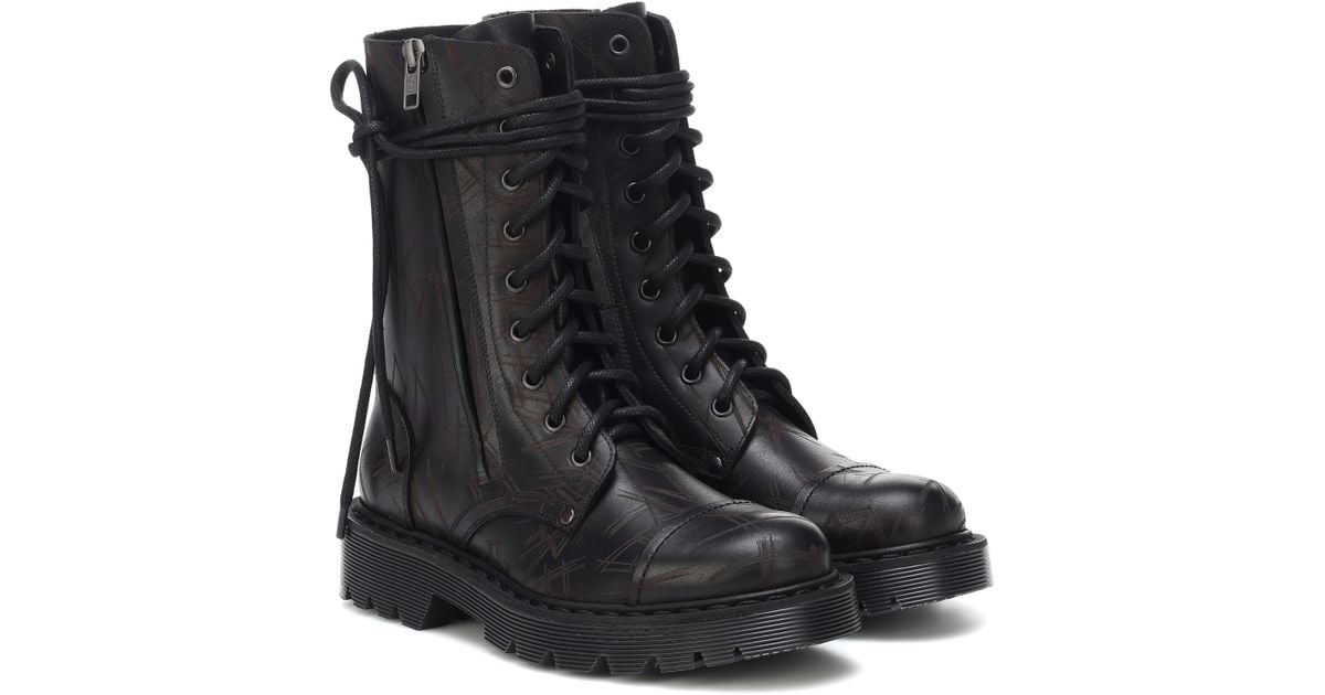 Vetements Army Leather Ankle Boots in 