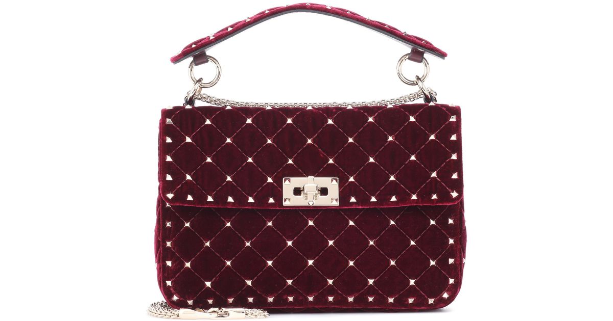 Borsa grande Rockstud Spike in velluto Black | Borse a spalla Valentino  Donna | WebSM
