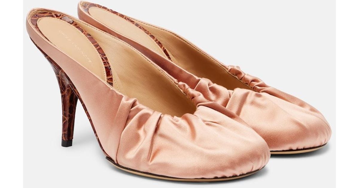 DRIES VAN NOTEN ピンク サテン ミュール 90 satin mules in pink
