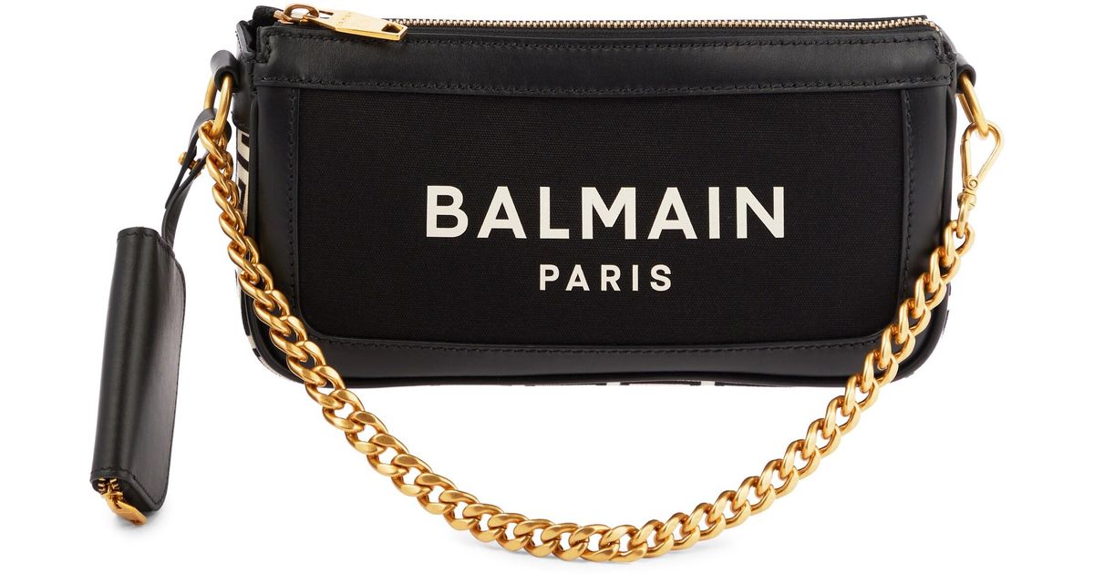 Balmain Barmy Mini Canvas Crossbody Bag in Black Lyst