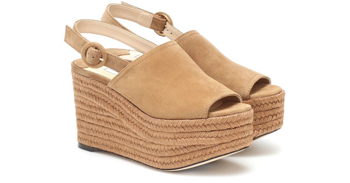 tan suede espadrille wedges