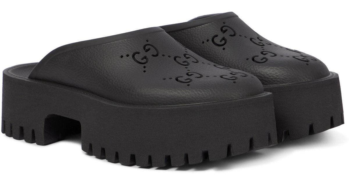 Gucci GG Rubber Clogs in Black Lyst