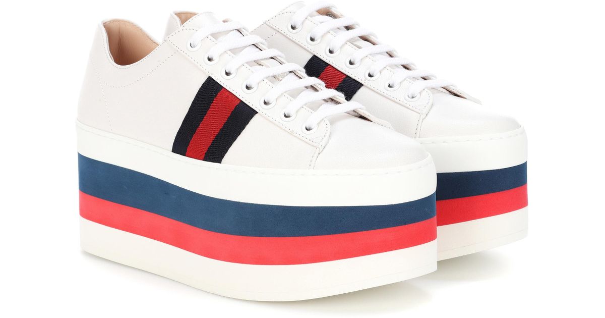 gucci leather platform sneakers