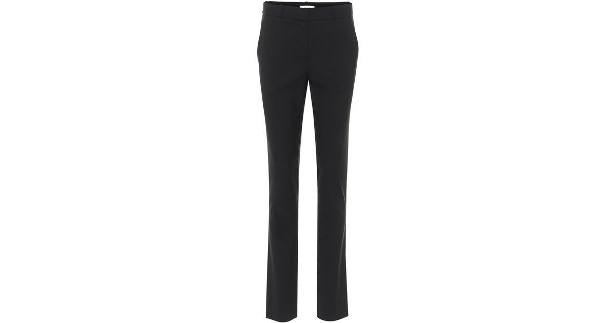 The Row Franklin Stretch Wool-blend Slim Pants in Black | Lyst