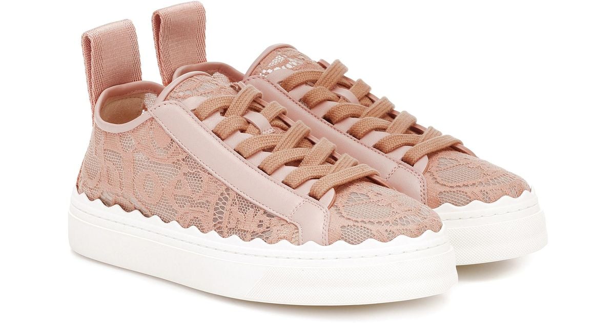 Chloé Lauren Lace Sneakers in Pink | Lyst Australia
