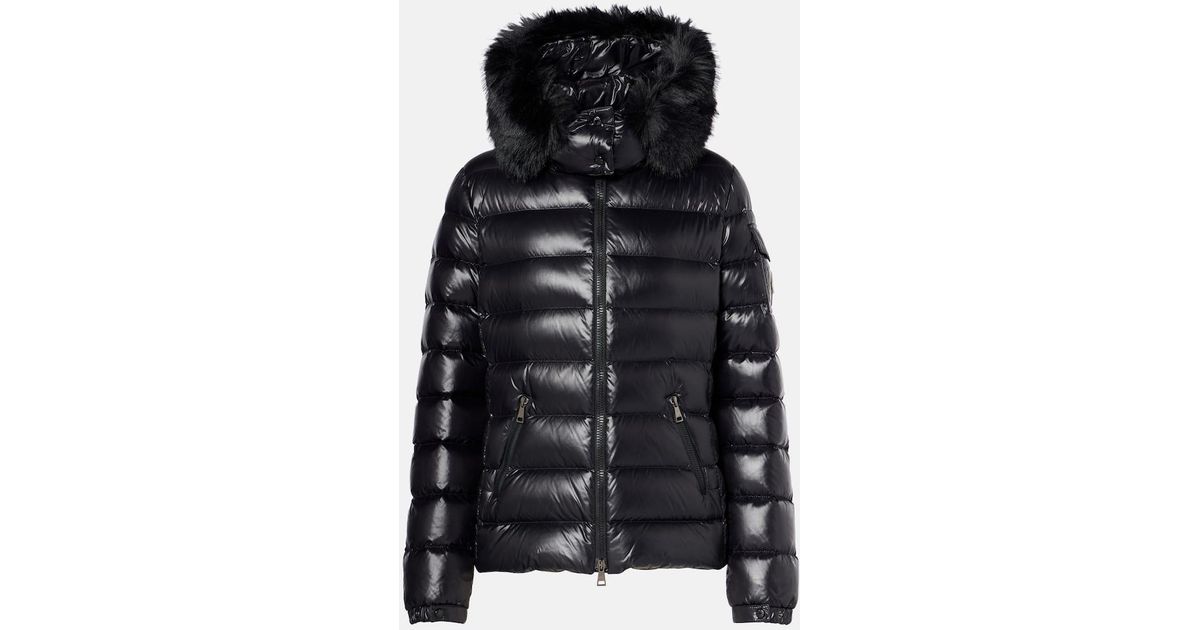Moncler Badyf Shearling-Trimmed Down Jacket in Black | Lyst