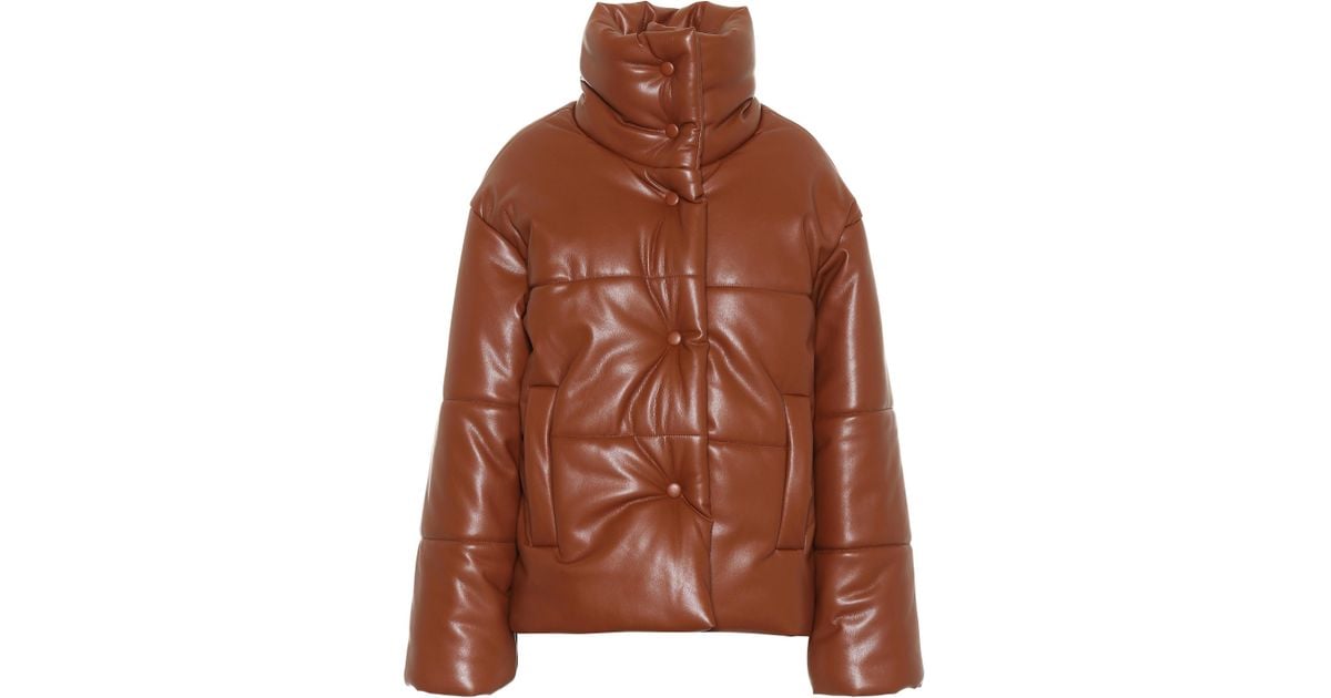nanushka faux leather puffer